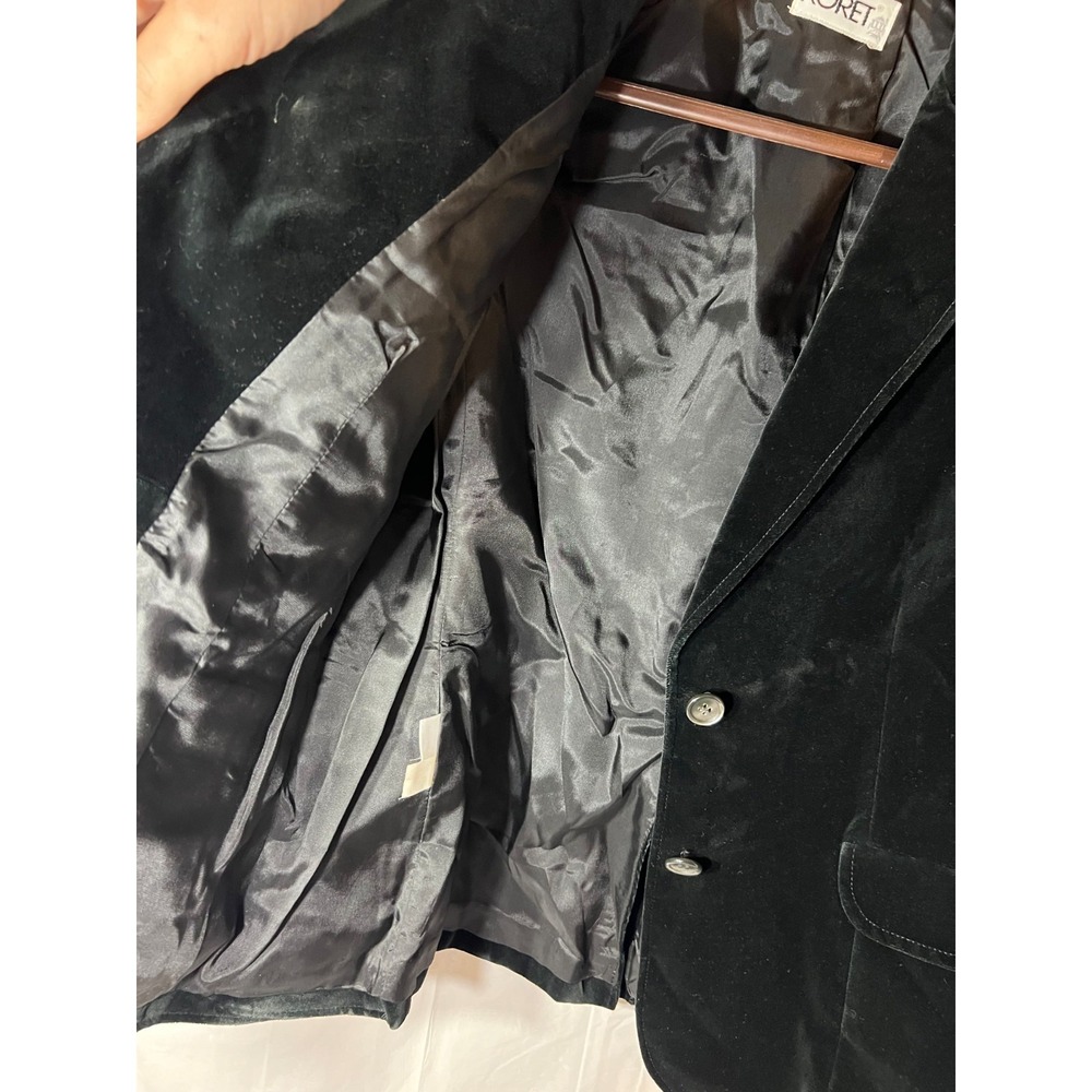 As is-Koret of California Vintage Black Velvet Blazer Union USA  business pro - Picture 15 of 16